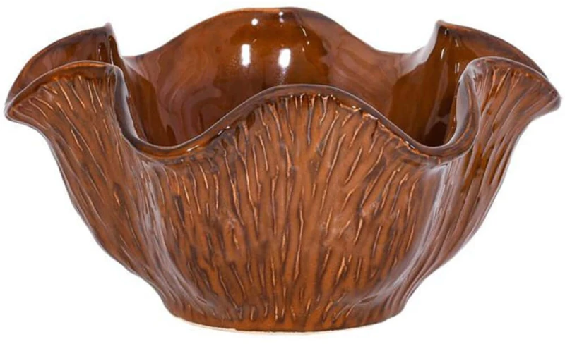 Διακοσμητικό Μπωλ 0052-225-018 24x12cm Brown Κεραμικό