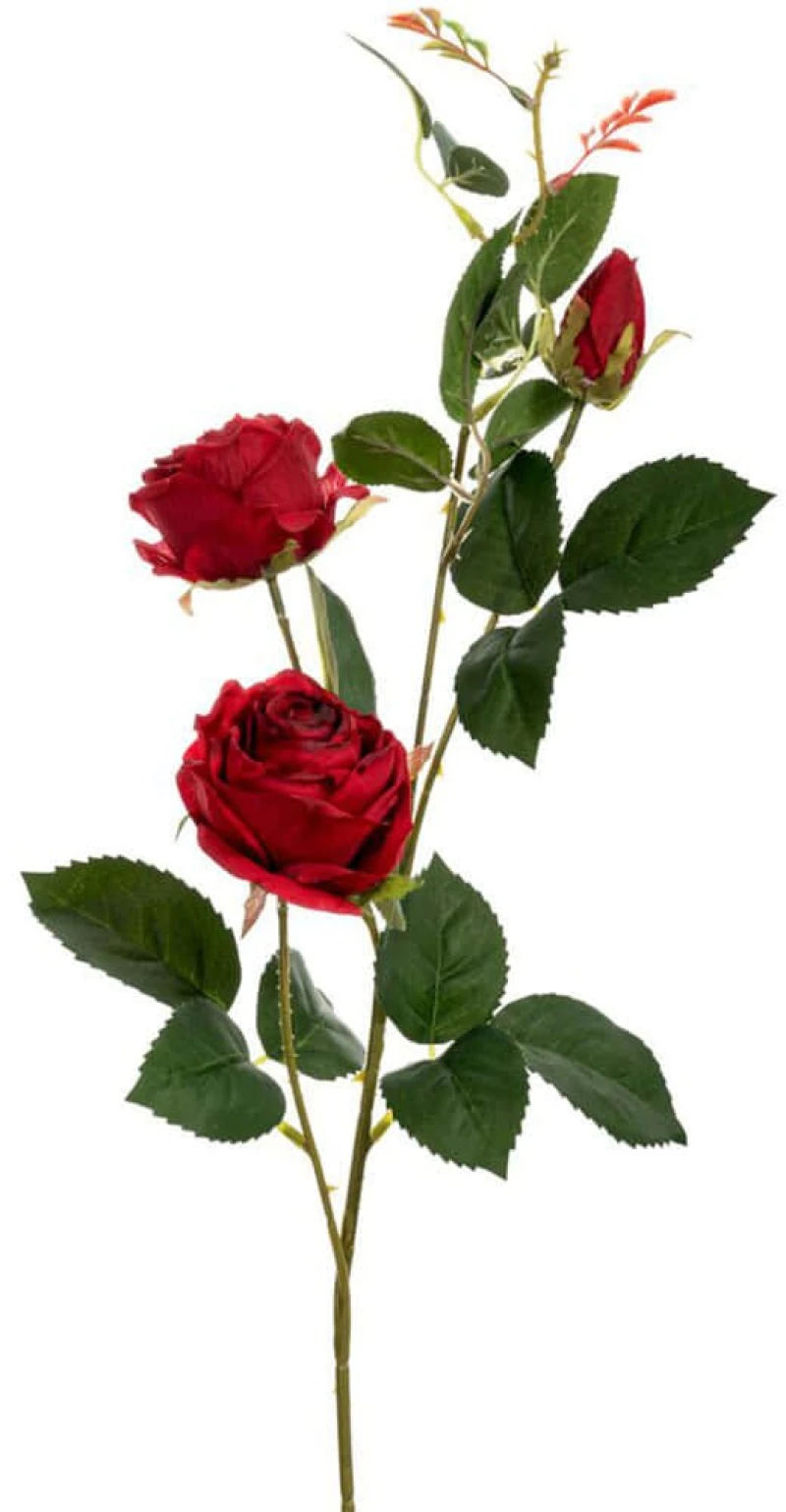 Διακοσμητικό Λουλούδι Τριαντάφυλλο 89822 75cm Red Συνθετικό Υλικό