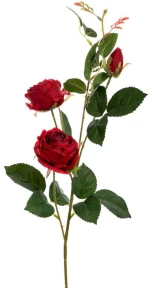 Διακοσμητικό Λουλούδι Τριαντάφυλλο 89822 75cm Red Συνθετικό Υλικό