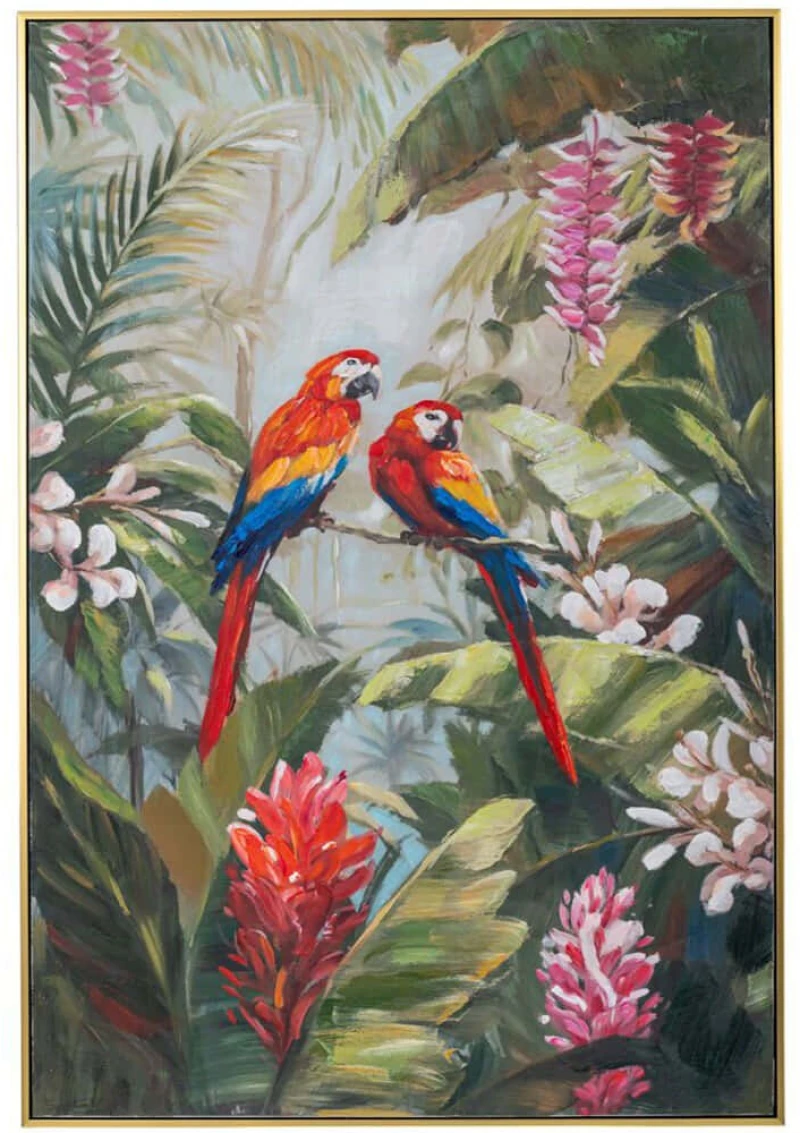 Πίνακας Καμβάς Colorful Parrot 92734 80x120cm Multi Κάθετοι Καμβάς