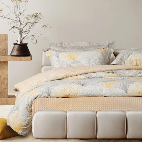 Παπλωματοθήκη Happy 9685 (Σετ 2τμχ) Grey-Ochre Das Home Μονό 160x240cm 100% Βαμβάκι