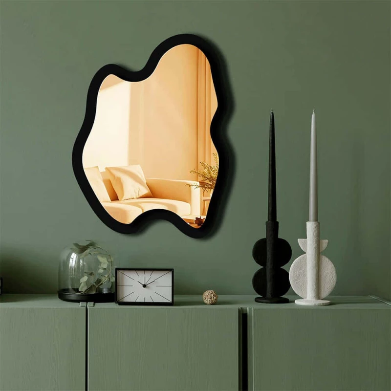 Καθρέπτης Τοίχου 587MRX1123 38x50cm Black-Gold Wallity Plexiglass