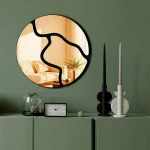 Καθρέπτης Τοίχου 587MRX1125 48x48cm Black-Gold Wallity Plexiglass
