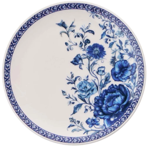 Πιάτο Γλυκού Garden (Σετ 6Τμχ) 471PST1129 19,3x19,3x2cm White-Blue Hermia Κεραμικό