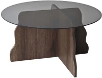 Τραπέζι Σαλονιού Butterfly 552NOS2281 75x75x40cm Walnut-Fume