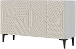 Μπουφές Ferro 555CHM1362 120x32x75cm White-Travertine Beige Μοριοσανίδα, Μελαμίνη