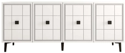 Μπουφές Yuka 555CHM1322 150x32x75cm White Μοριοσανίδα, Μελαμίνη