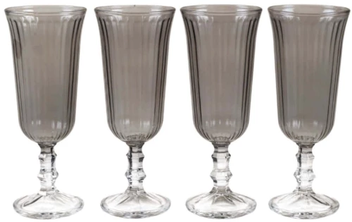 Ποτήρια Κρασιού Splendid (Σετ 4Τμχ) 127RKL1175 6x6x15,8cm 120ml Fume Hermia Γυαλί