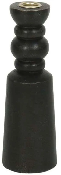 Κηροπήγιο Nuvira 034747 7,5x7,5x22cm Black Ξύλο,Μέταλλο