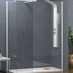 Πάνελ Ντουζιέρας Σταθερό Walkin 2 WAL2B150 Clear-White Karag 150 x 200 Αλουμίνιο