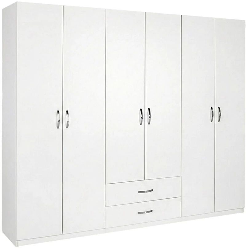 Ντουλάπα Εξάφυλλη Dormie 039-000215 206x52x213cm White Εξάφυλλη