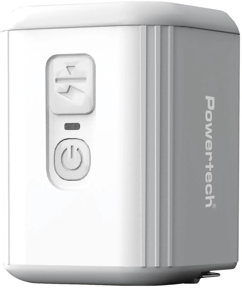 POWERTECH μίνι τρόμπα PT-1553 με φακό, 5W, επαναφορτιζόμενη, λευκή