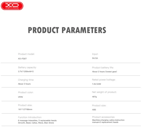 XO FG07 Συσκευή Μασάζ Σώματος