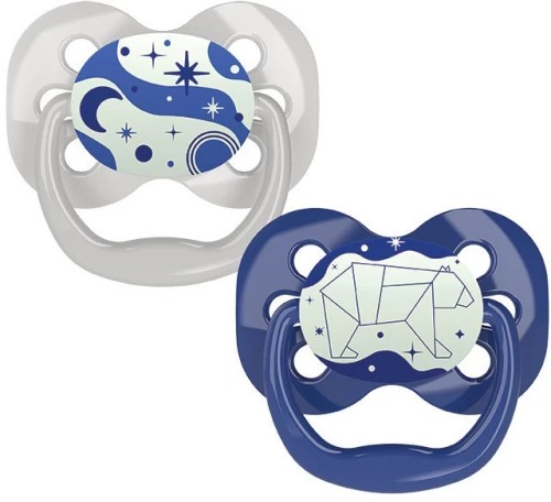 Dr. Brown's Πιπίλες Σιλικόνης Νυκτός Advantage Stars Blue 0-6m 2τμχ
