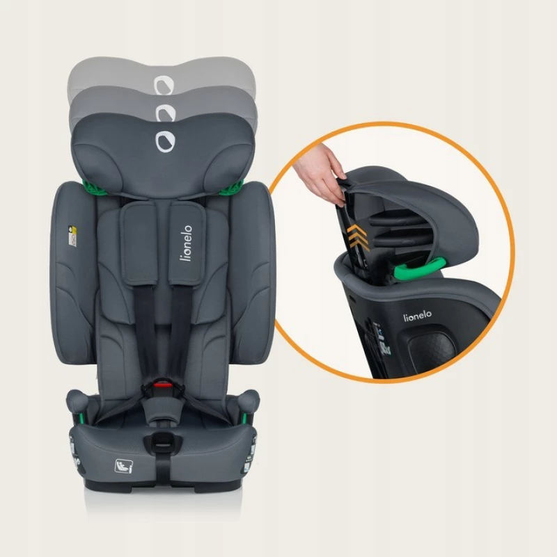 Lionelo Κάθισμα Αυτοκινήτου Nelly Ι-Size Ιsofix 76-150cm Black Carbon