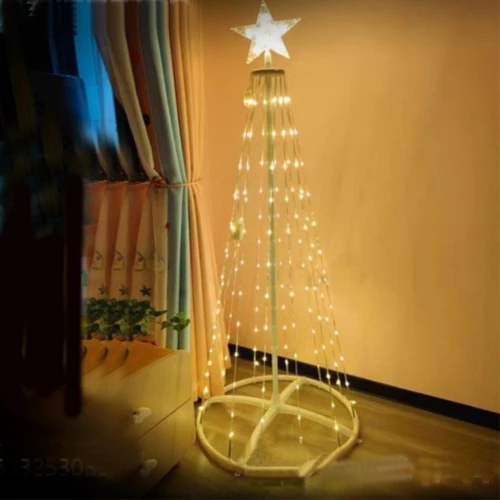 120εκ Διακοσμητικό Χριστουγεννιάτικο Δέντρο Κώνου με Led Θερμό Λευκό Φωτισμό