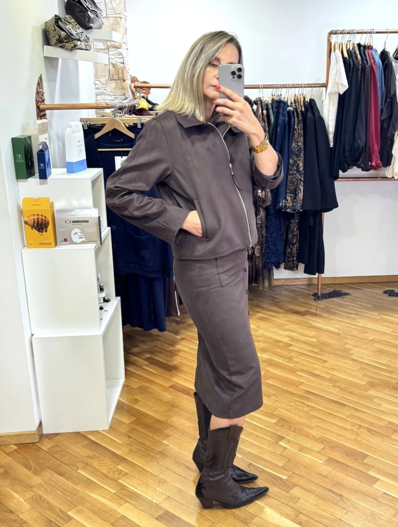 JACKET ΑΛΚΑΝΤΑΡΑ ΚΑΦΕ L9330B LUMINA