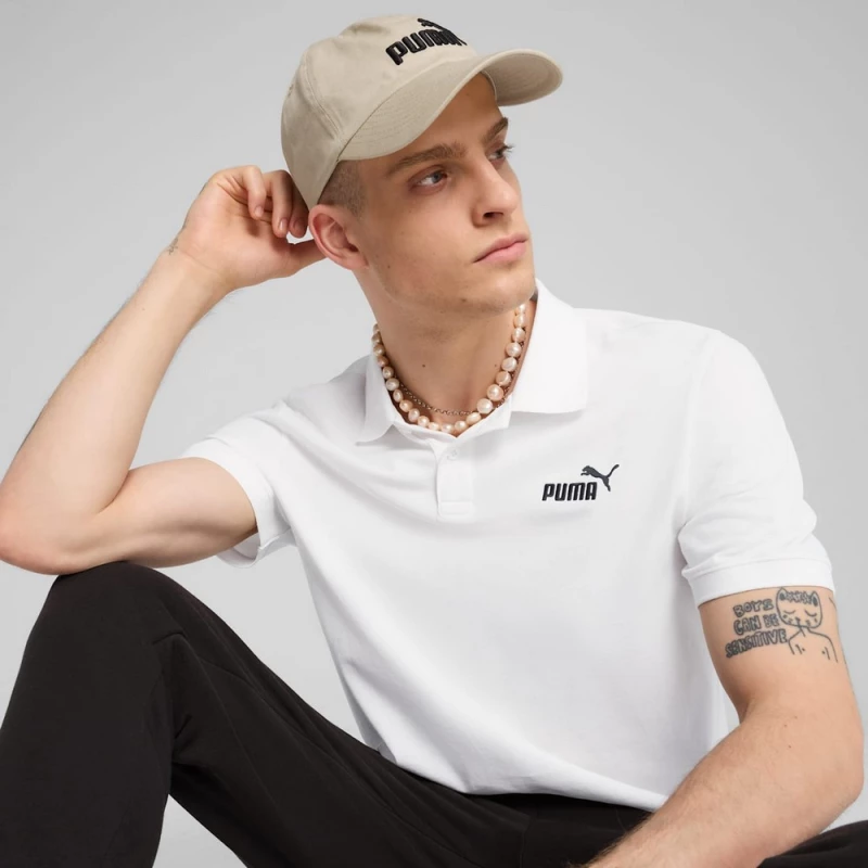 Puma ESS No. 1 Logo Pique Polo 682552-02 PUMA Λευκό