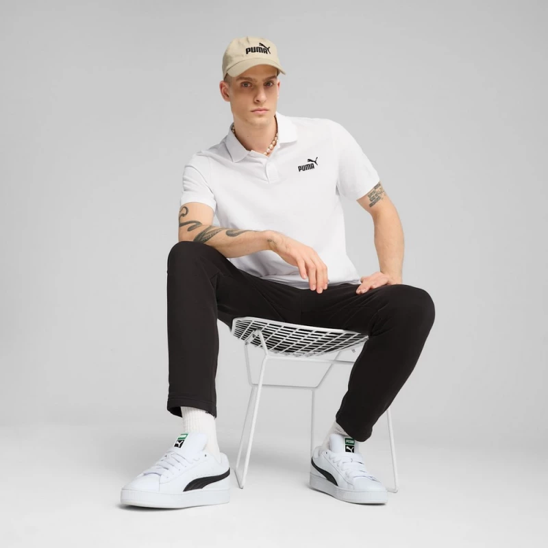 Puma ESS No. 1 Logo Pique Polo 682552-02 PUMA Λευκό