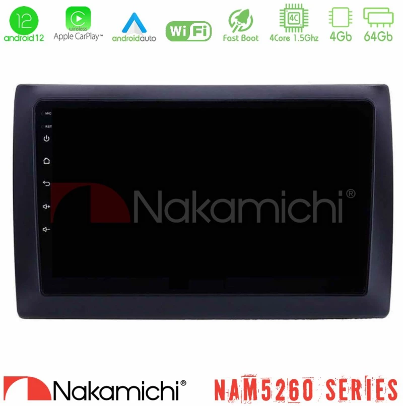 Nakamichi Nam5260 Series 4core Android13 4+64gb Fiat Stilo Navigation Multimedia Tablet 9" με Carplay & Android Auto u-n44-Ft0824