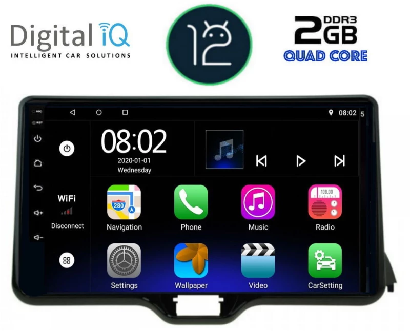 DIGITAL IQ RTB 2738_GPS (10inc) MULTIMEDIA TABLET OEM TOYOTA YARIS mod. 2020>