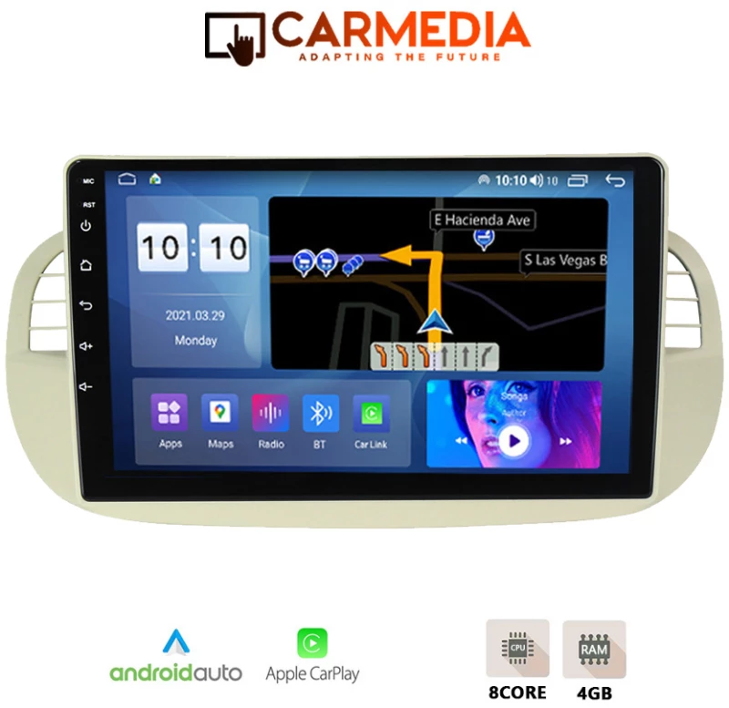 CARMEDIA CMDU409-3 TABLET 9'' OEM FIAT 500 2007-2015 BEIGE