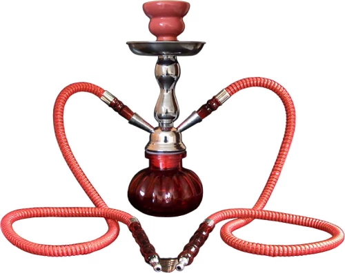 Ναργιλές Hookah Κόκκινος Διπλός 2 Hoses - 25cm