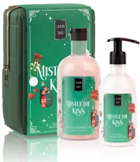 Lavish Care | XMAS Promo Mistletoe Kiss Aφρόλουτρο, 500ml, Glitter Γαλάκτωμα Σώματος, 300ml & Δώρο Νεσεσέρ | 1σετ