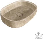 Fossil Dune Επιτραπέζιος Μαρμάρινος Νιπτήρας 55 x 38 εκ Patara Beige