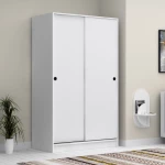 Megapap Ντουλάπα Ρούχων Regio Δίφυλλη Συρόμενη Λευκό 120x60x200εκ.