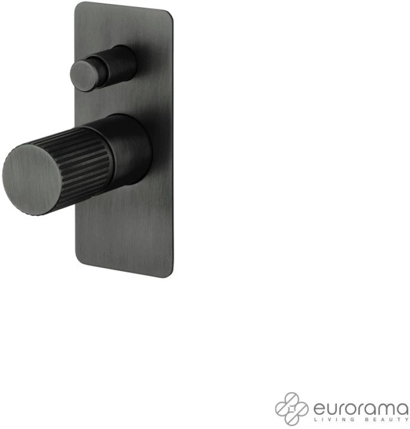 Eurorama OSO Μίκτης εντοιχισμού 2 εξόδων με εκτροπέα Black Brushed