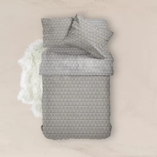 Σεντόνια Εμπριμέ Σετ Honey Μονά Γκρι (2) 160 x 240 cm + 50 x 70 cm