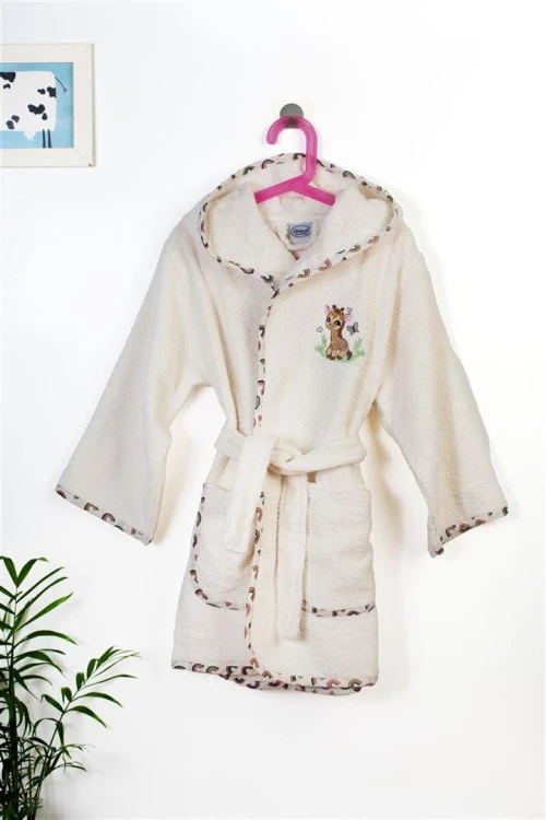 Μπουρνούζι Με Κέντημα kids Giraffe 173 Size: 02 Ecru-Multi 100% Cotton - -