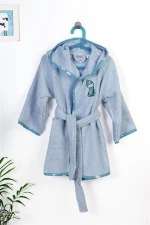 Μπουρνούζι Με Κέντημα kids Dinosaur 179 Size: 02 Sky Blue 100% Cotton - -
