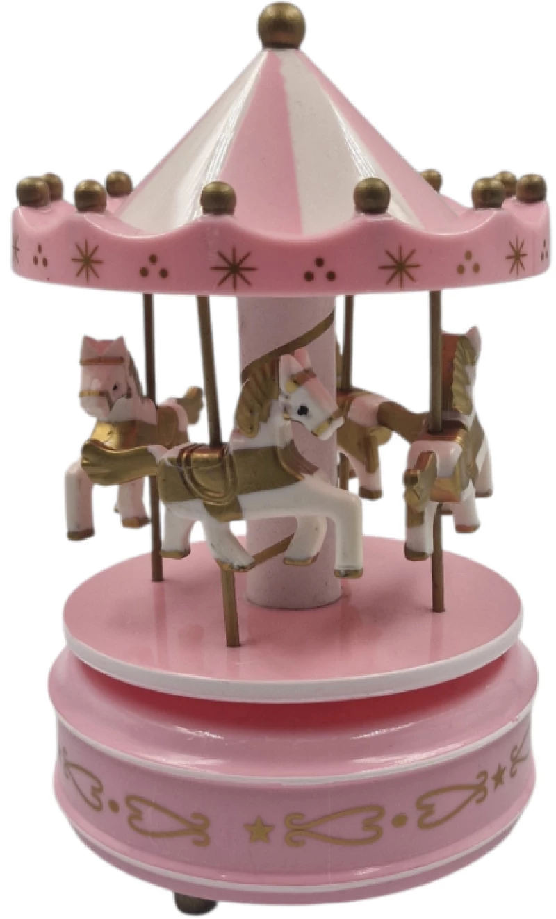 Christmas Carousel Μουσικό κουτί pink 10x10x16 Oem
