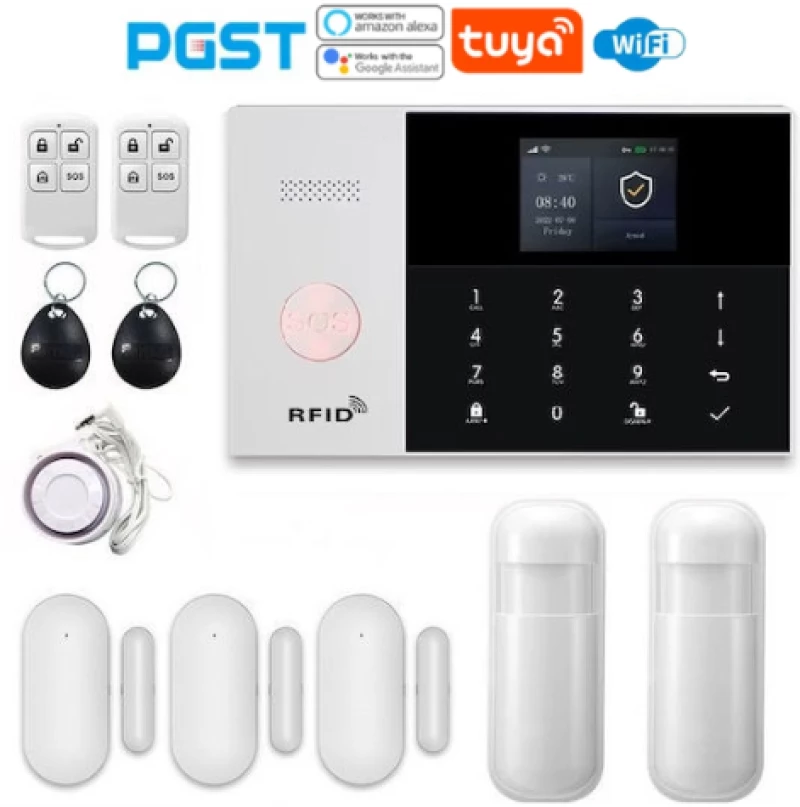 PGST PG-105-C WiFi Ασύρματο Συναγερμό για Σπίτι με Ελληνική Γλώσσα