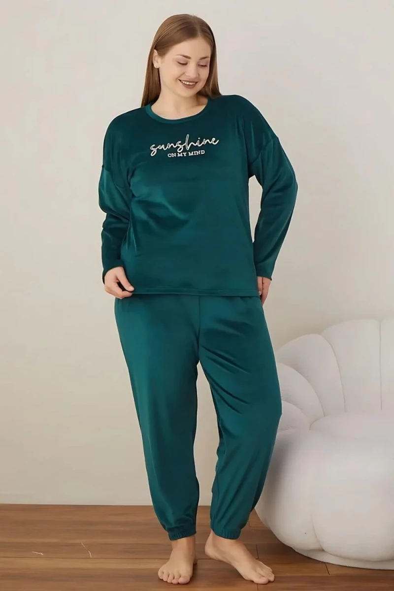 Πιτζάμα Γυναικεία Homewear Βελουτέ W3126 - ΚΥΠΑΡΙΣΣΙ