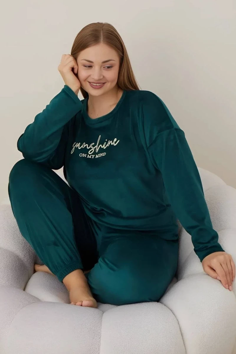 Πιτζάμα Γυναικεία Homewear Βελουτέ W3126 - ΚΥΠΑΡΙΣΣΙ