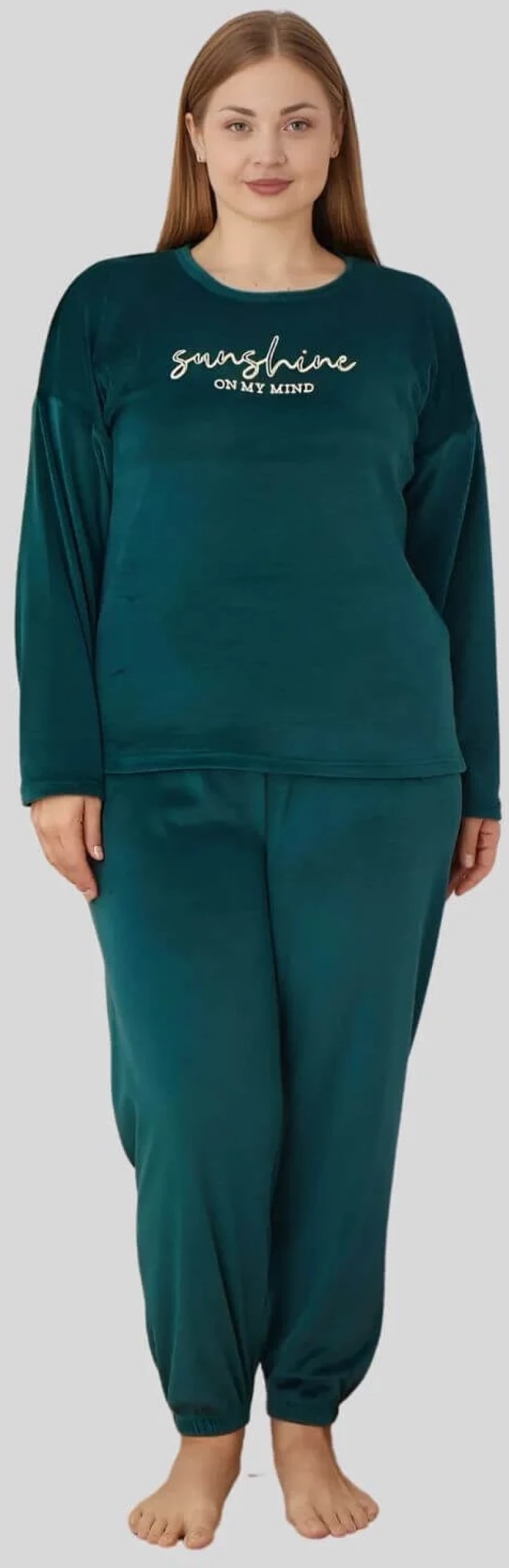 Πιτζάμα Γυναικεία Homewear Βελουτέ W3126 - ΚΥΠΑΡΙΣΣΙ
