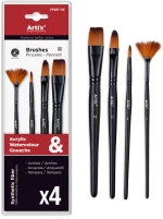 ARTIX PAINTS σετ πινέλων ζωγραφικής PP387-03, μαύρο, 4τμχ