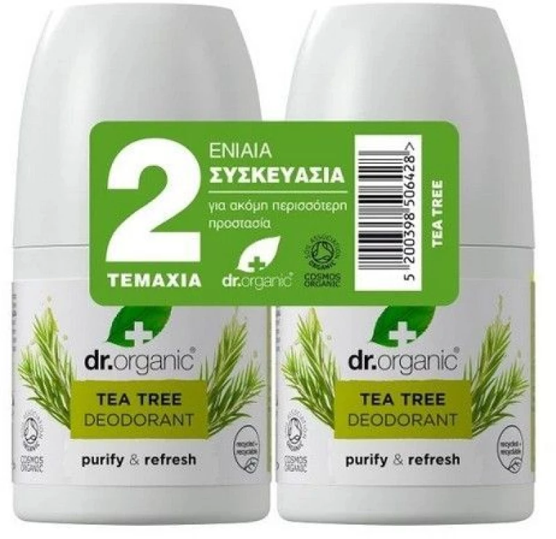 Dr.Organic Tea Tree Deodorant Roll-On 2x50ml