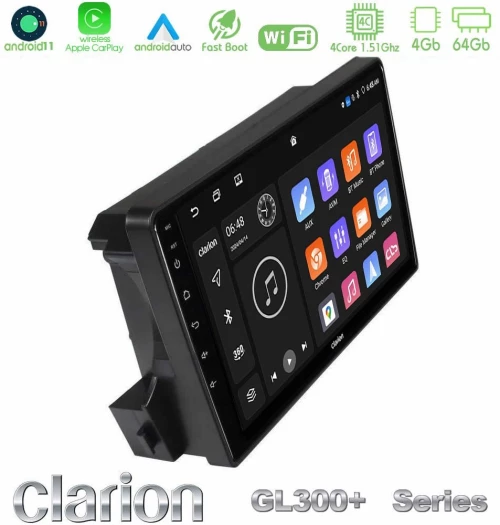 Clarion Gl300+ Series 4core Android11 4+64gb Ssangyong Actyon/kyron 2005-2014 Navigation Multimedia Tablet 9" u-Gl34-Sy0456