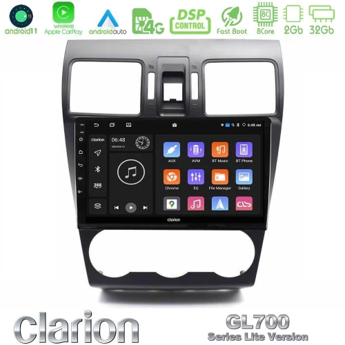 Clarion Gl700 Lite Series 8core Android11 2+32gb Subaru Forester 2015-2018 Navigation Multimedia Tablet 9" με Carplay & Android Auto u-G72l-Su0797