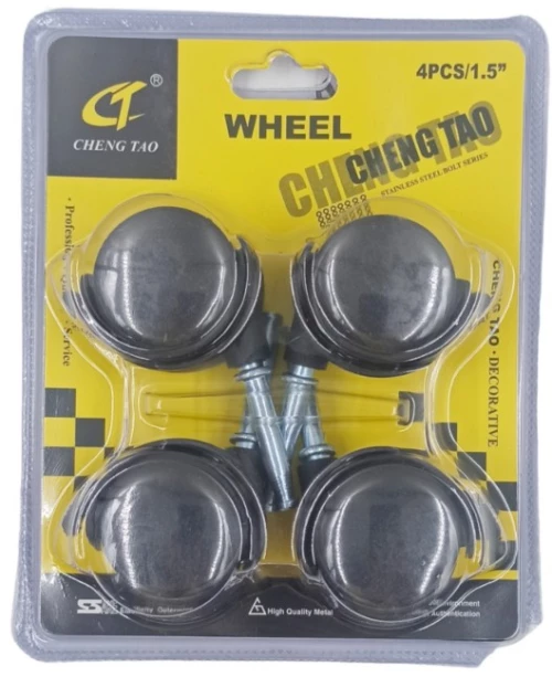 CHENG TAO ΠΛΑΣΤΙΚΑ ΡΟΔΑΚΙΑ 1.5'' ΧΩΡΙΣ ΦΡΕΝΟ ΣΕΤ 4ΤΜΧ CT-44419