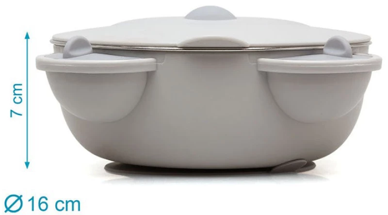 Kiokids Δοχείο Φαγητού Ανοξείδωτο Grey Bear 450ml