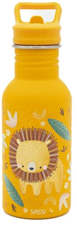 Sassi Ανοξείδωτο Μπουκάλι με Καλαμάκι 500ml - Chompy The Lion