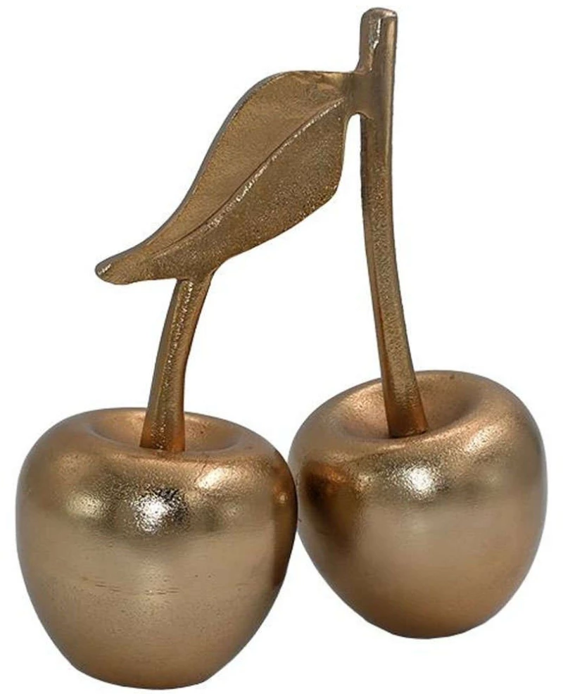 Διακοσμητικό Επιτραπέζιο Double Cherry 948-124-009 20x10x22cm Gold Αλουμίνιο