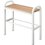 Ράφι Παπουτσιών YMZK4787 48x19x46cm Natural-White Ατσάλι,Ξύλο