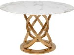 Τραπέζι 91682 Φ130x75cm Marble White-Gold Μέταλλο,Μάρμαρο