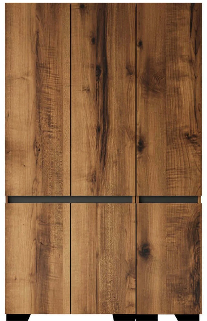 Ντουλάπα Τρίφυλλη Floransa 469ORN1122 135x52x210cm Walnut-Anthracite Τρίφυλλη